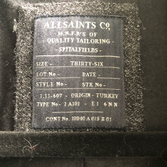 Allsaints spitalfields wool coat size 36 - Picture 3 of 4